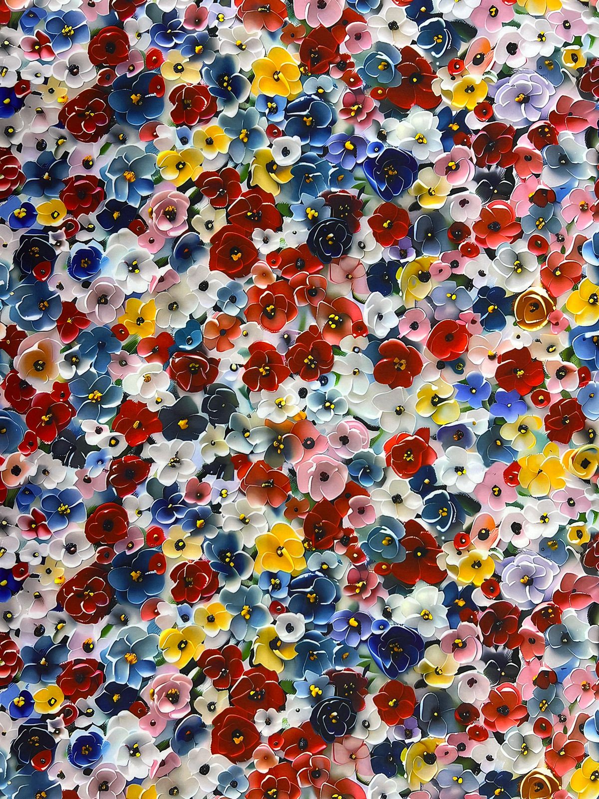 Tela Seda Mango 3D Diseño de Flores X Metro