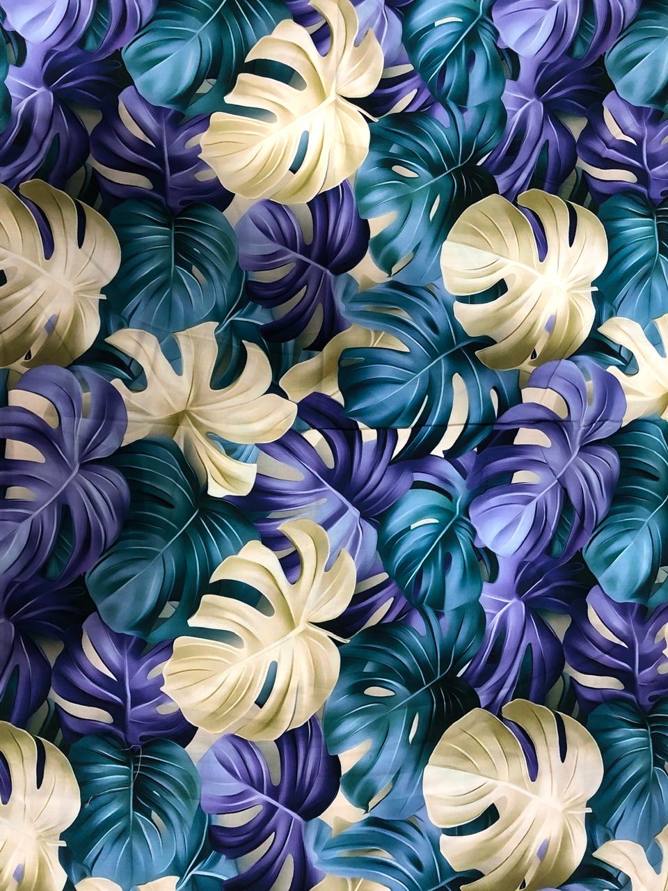 Tela Chalis Rayón Estampado Botánico X Metro.