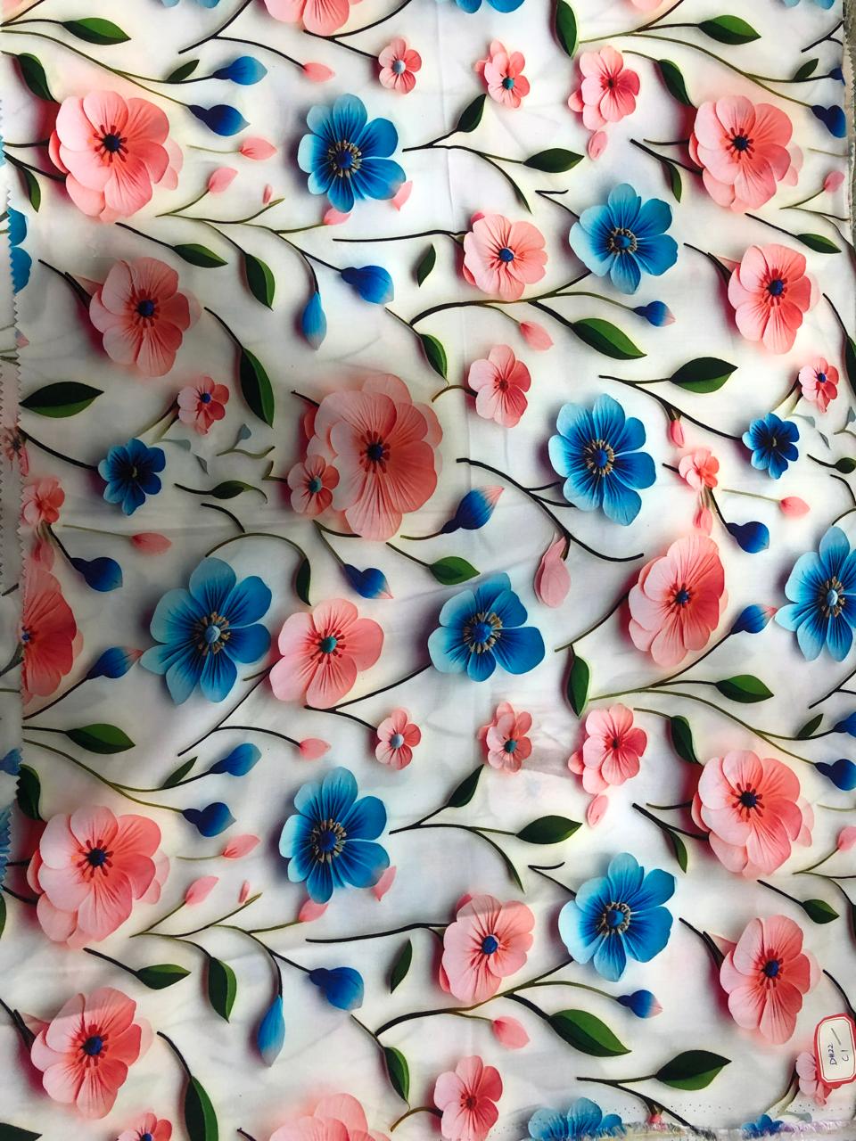 Tela Chalis Rayón Estampado Floral  X Metro.