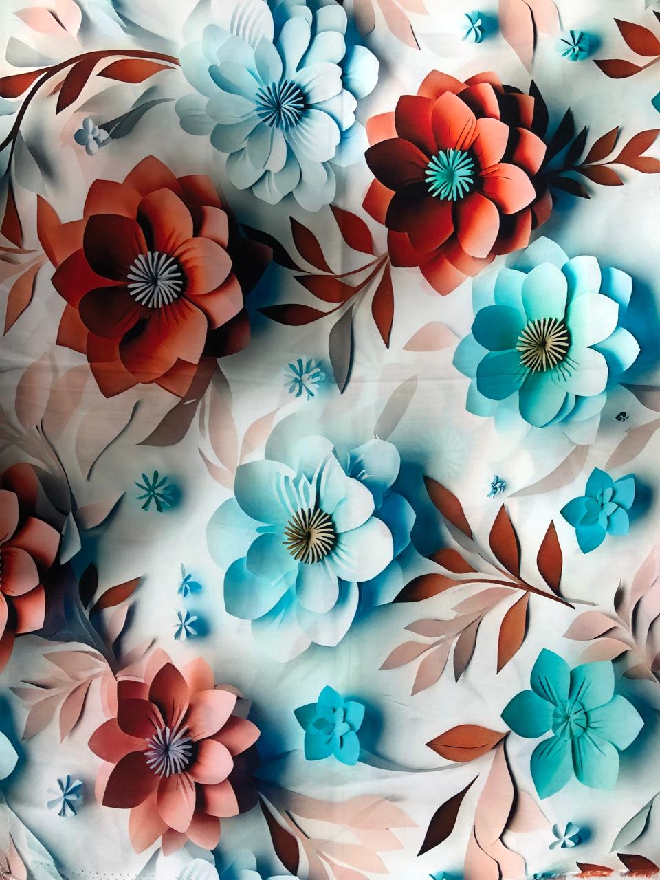 Tela Chalis Rayón Estampado Floral  X Metro.