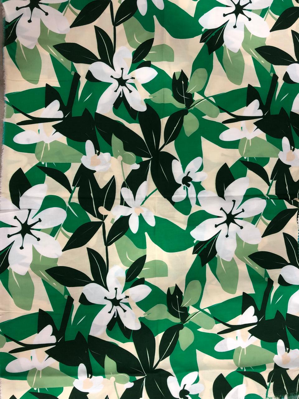 Tela Chalis 3D Diseño Flores X Metro.