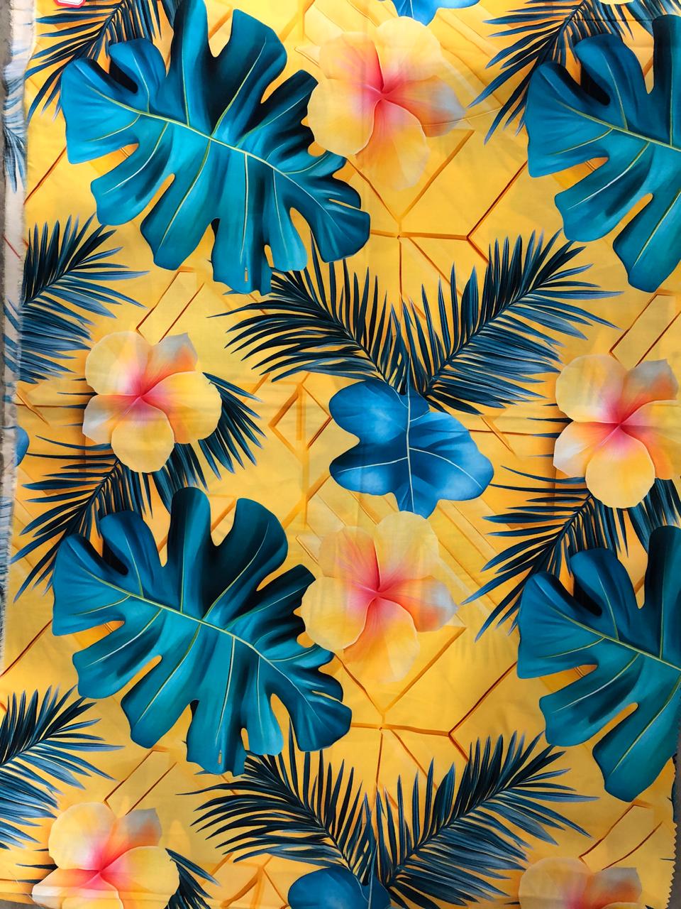 Tela Chalis 3D Diseño Flores X Metro.