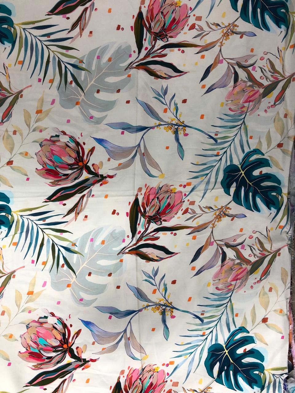 Tela Chalis Rayon Estampado Floral X Metro.