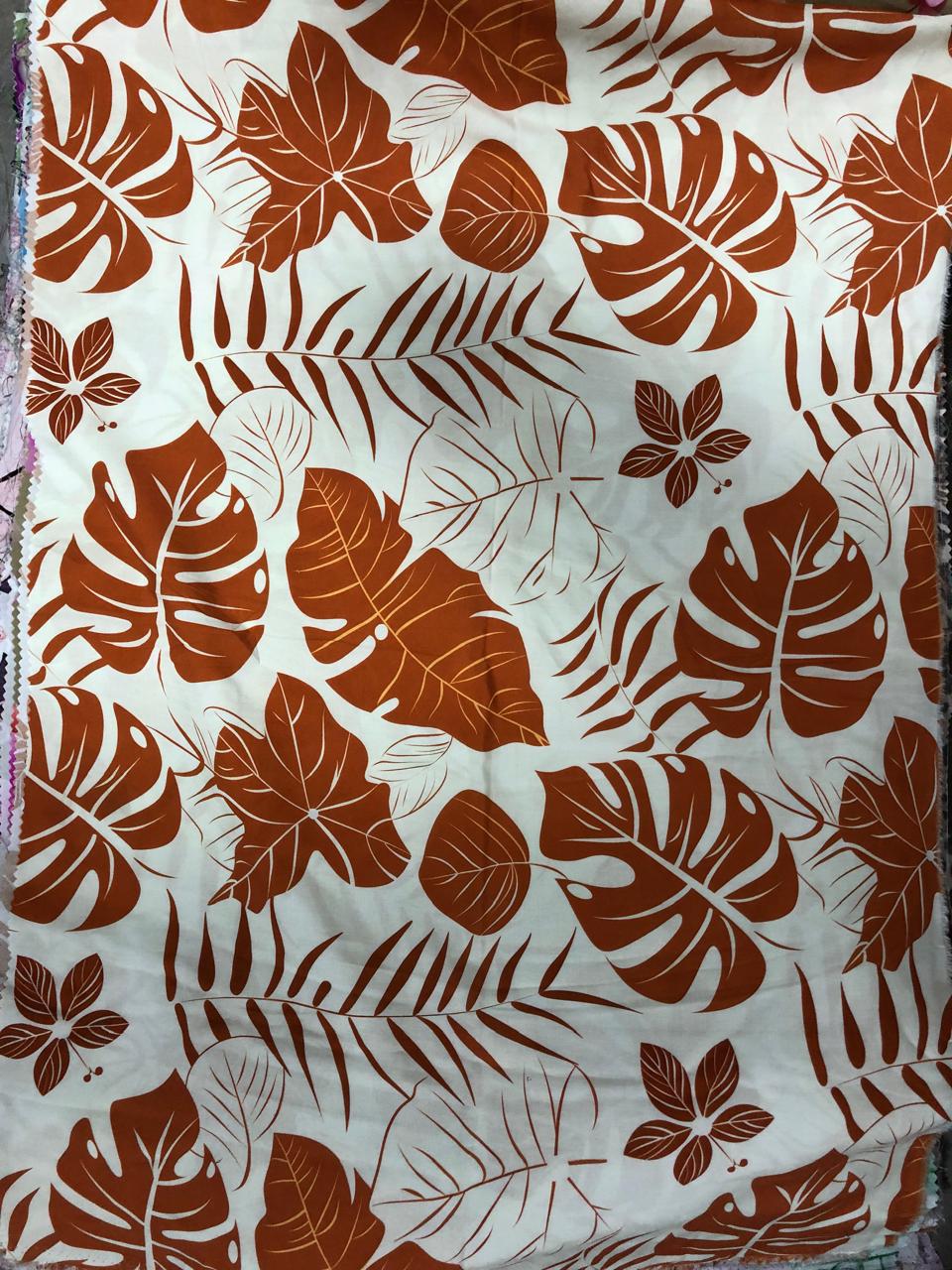 Tela Chalis Rayón estampado Botánico X Metro.