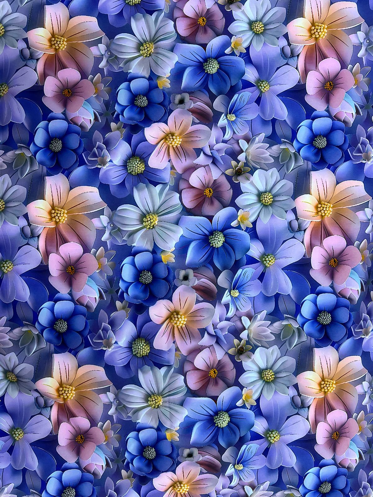 Tela Seda Mango 3D Diseño de Flores X Metro