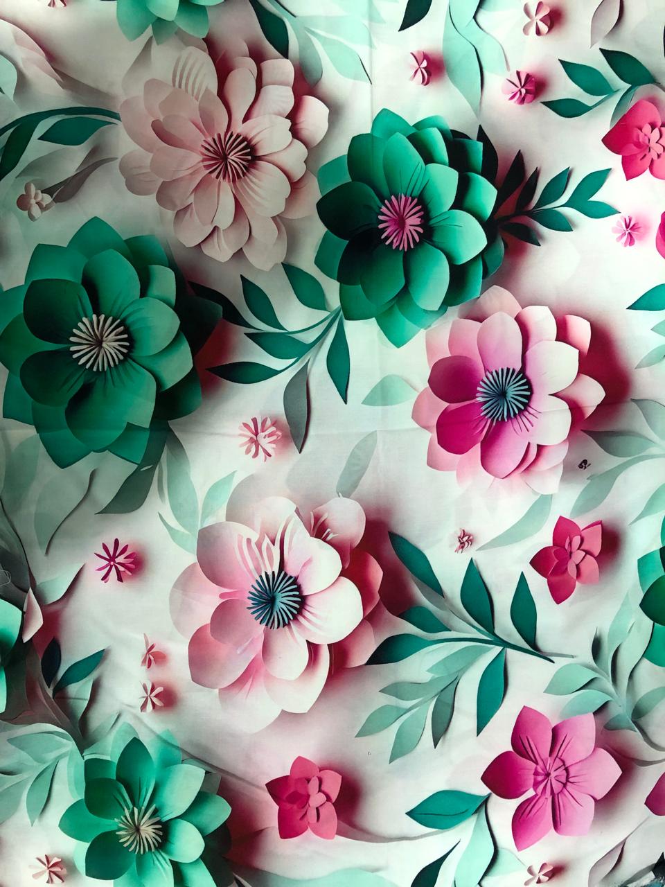 Tela Chalis 3D Diseño Flores X Metro.