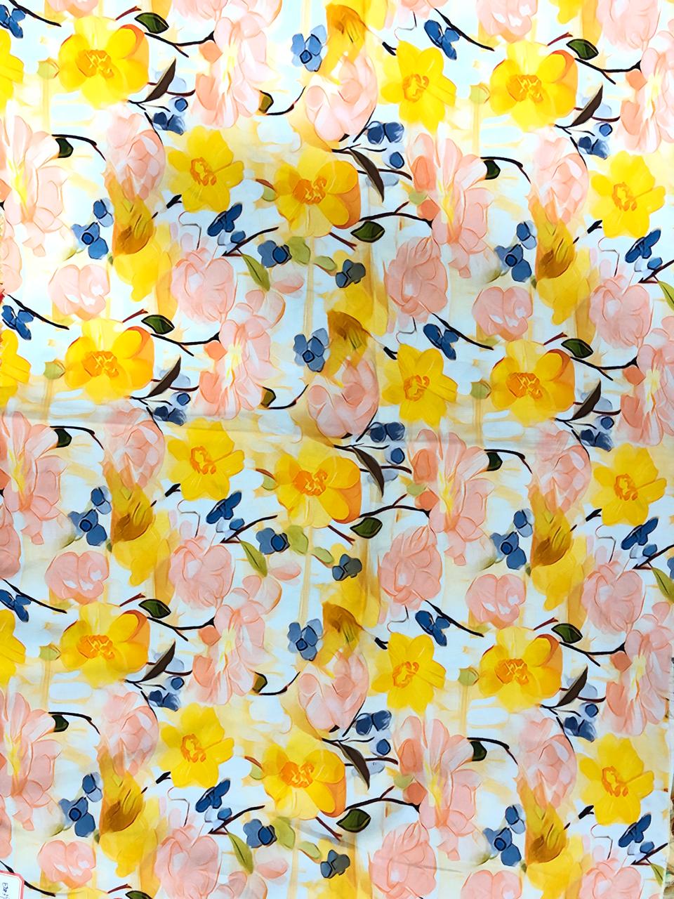 Tela Chalis Rayón Estampado floral X Metro.