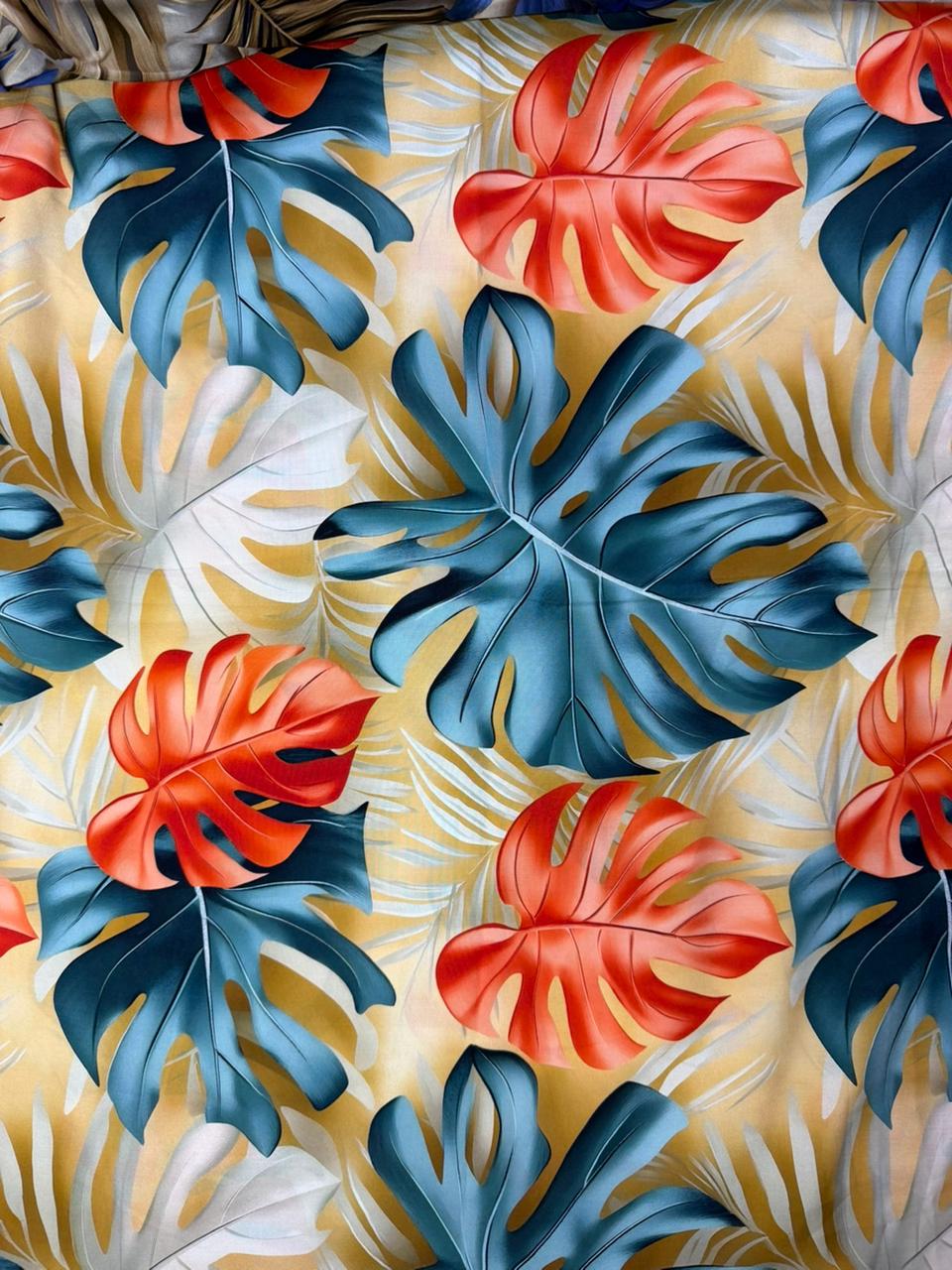 Chalis Rayon Estampado Botánico X Metro.