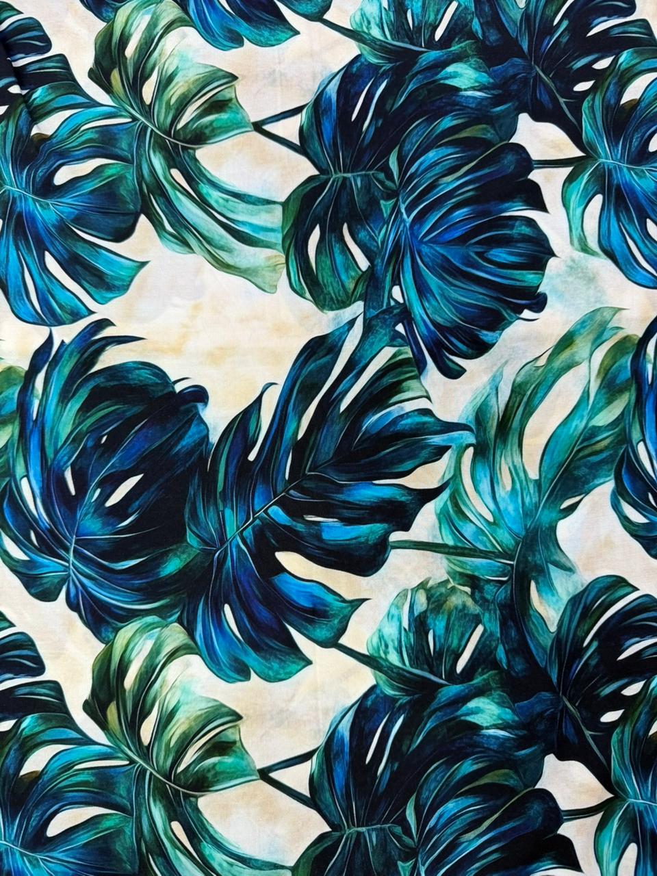 Chalis Rayon Estampado Botánico X Metro.