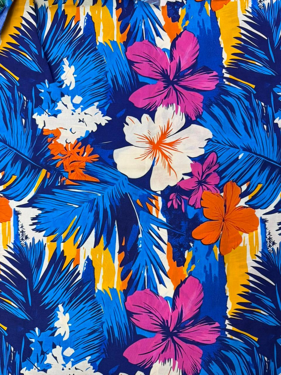 Chalis Rayon Estampado Botánico X Metro.