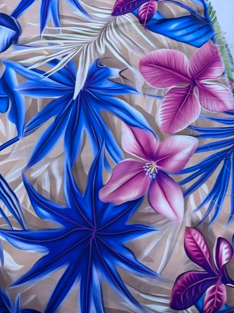 Chalis Rayon Estampado Botánico X Metro.