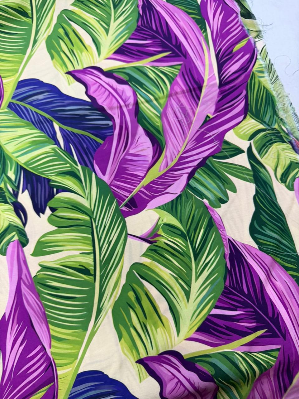 Chalis Rayon Estampado Botánico X Metro.