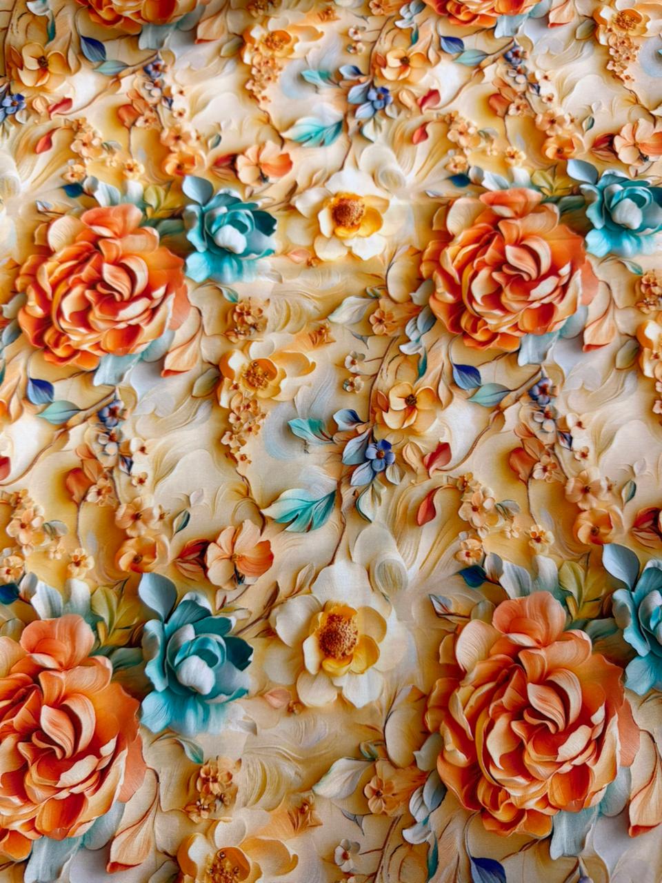 Chalis Rayon Estampado Botánico X Metro.