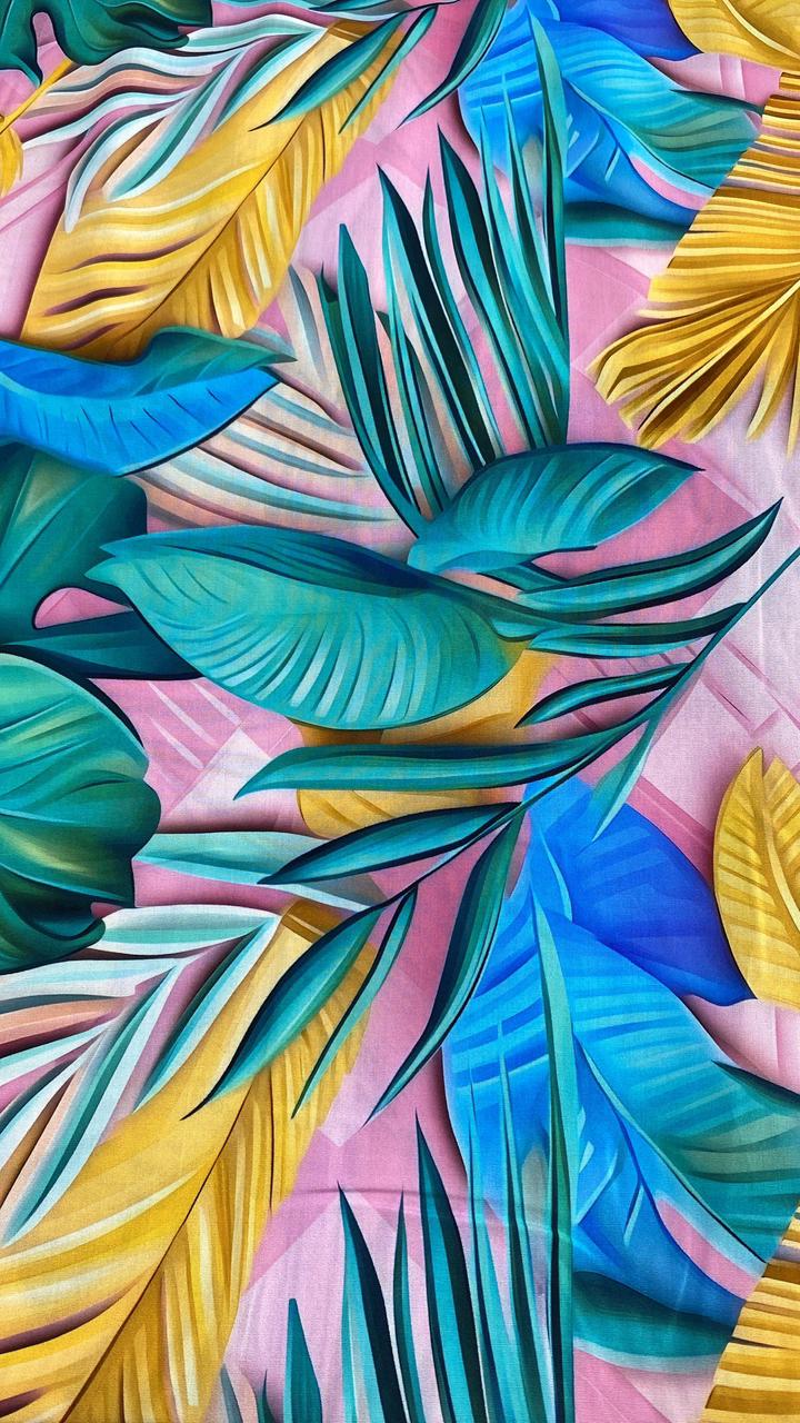 Chalis Rayon Estampado Botánico X Metro.