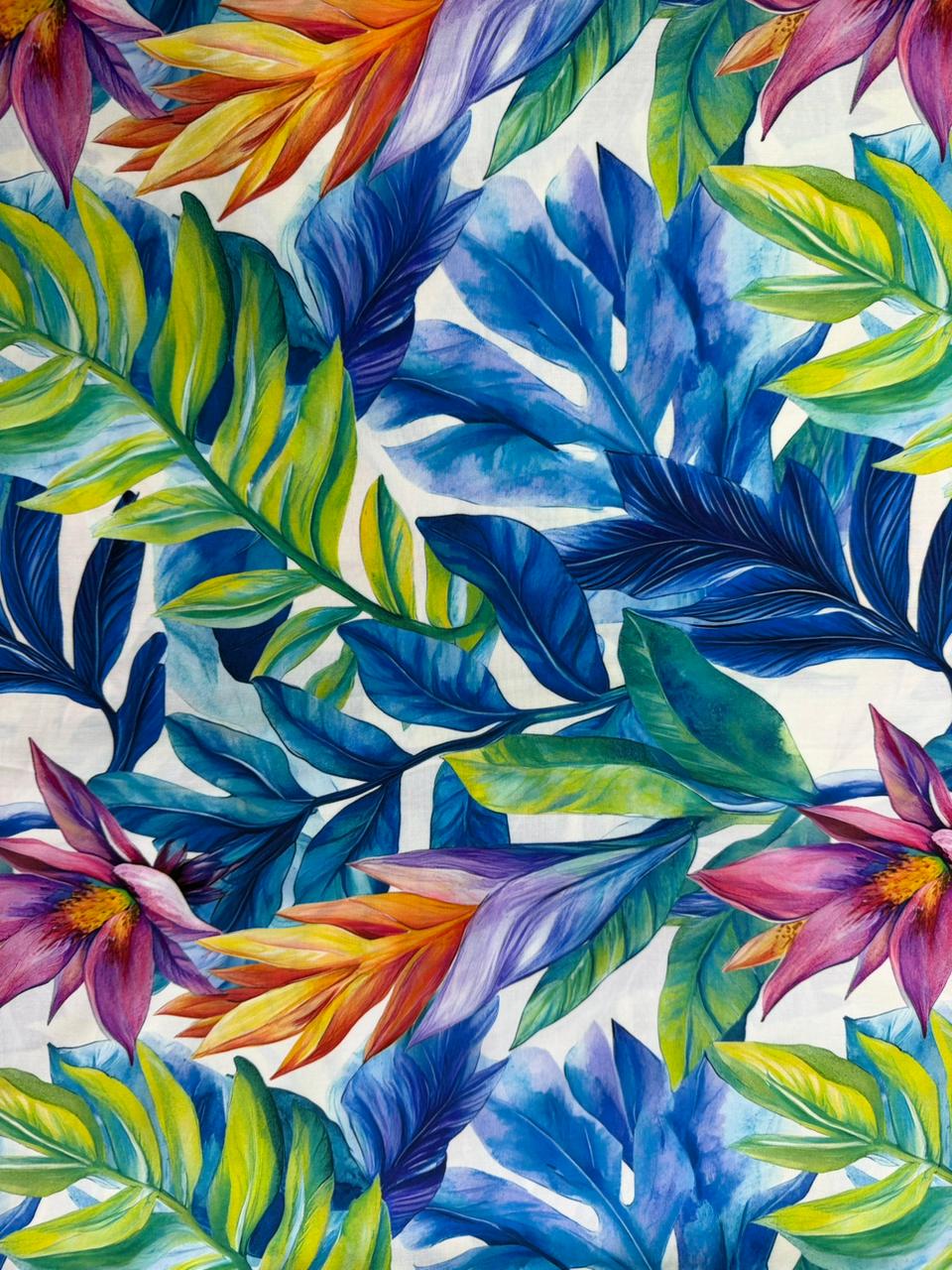 Chalis Rayon Estampado Botánico X Metro.