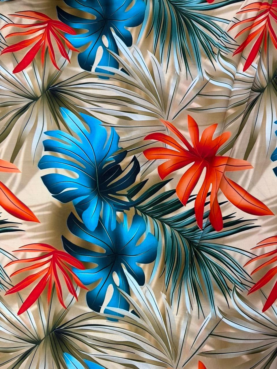 Chalis Rayon Estampado Botánico X Metro.