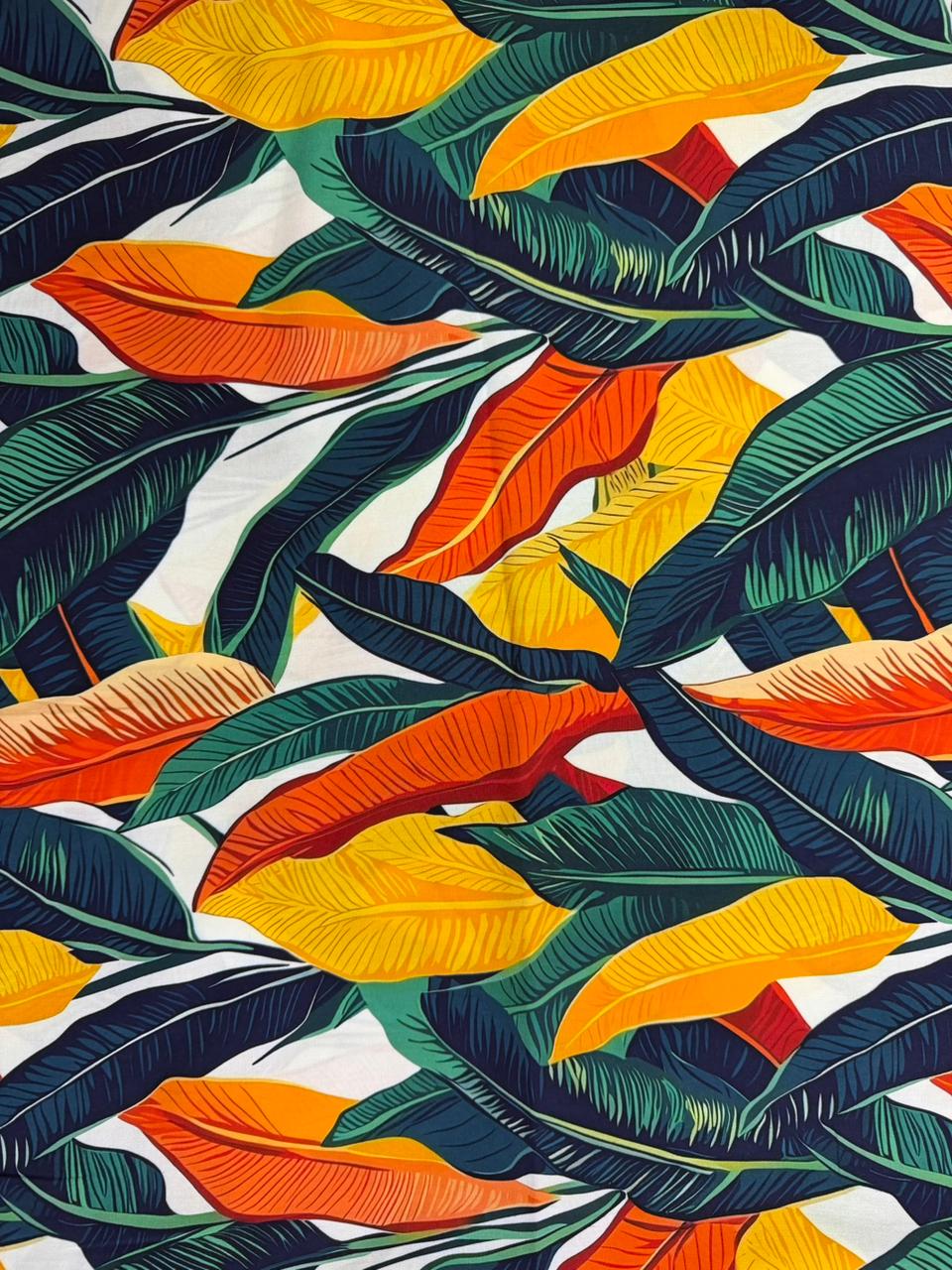 Chalis Rayon Estampado Botánico X Metro.