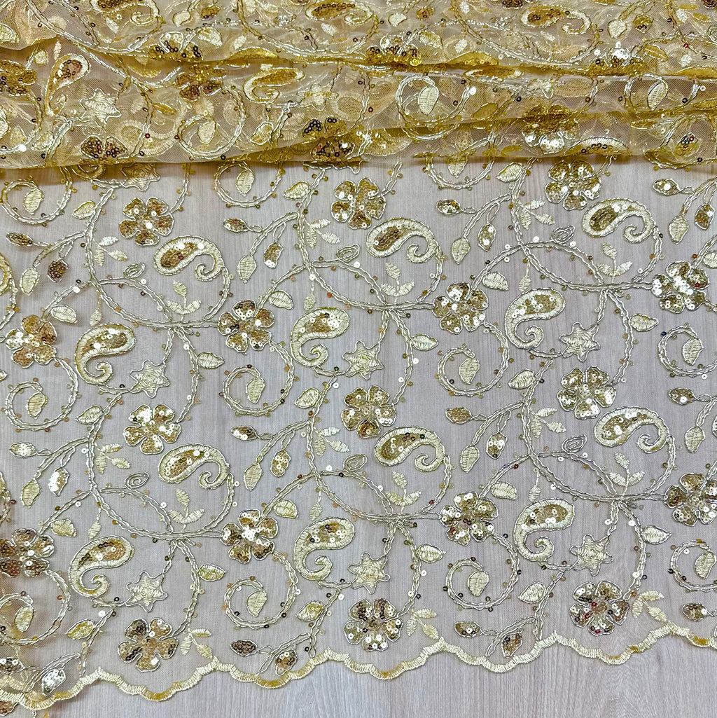 Tela Chantilly Lentejuela X Metro.