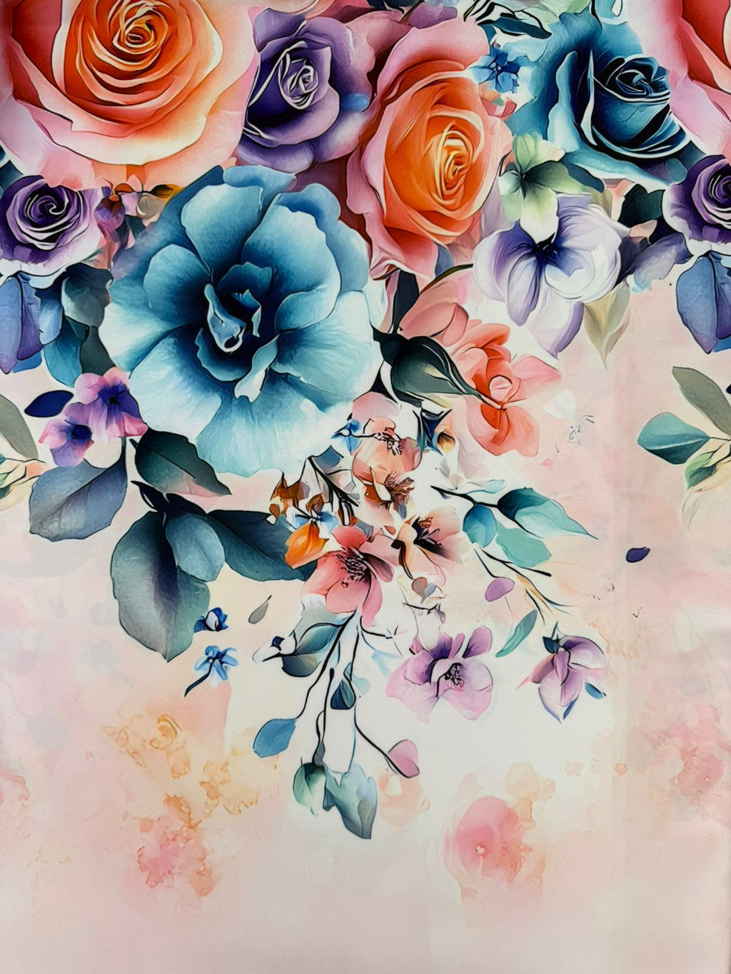 Seda Mango Estampado 3D Floral X Metro