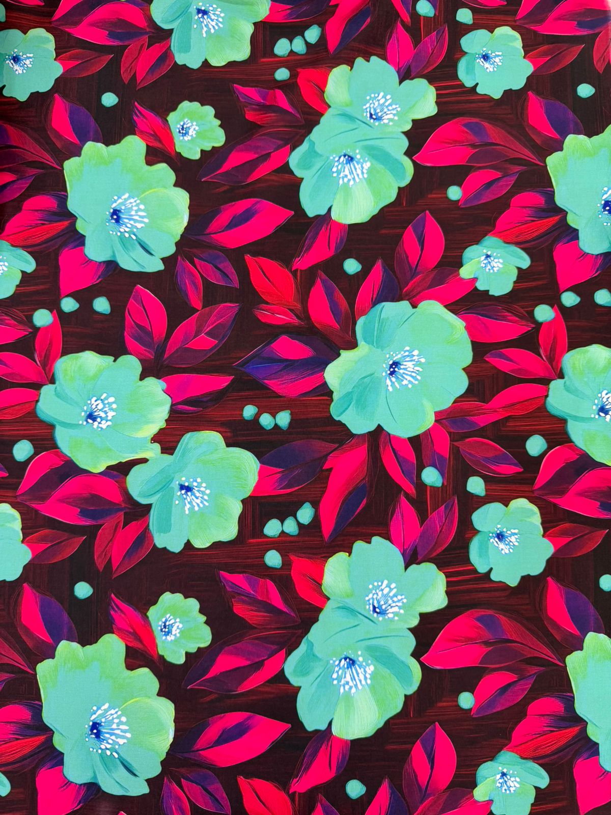 Seda Mango Estampado 3D Floral X Metro
