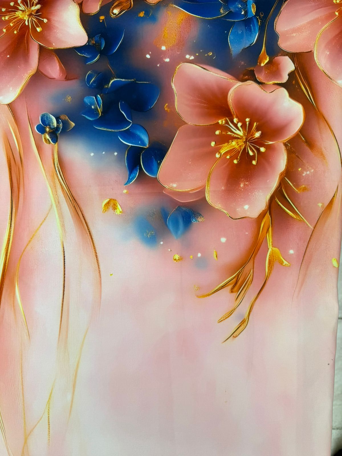 Seda Mango Estampado 3D Floral X Metro