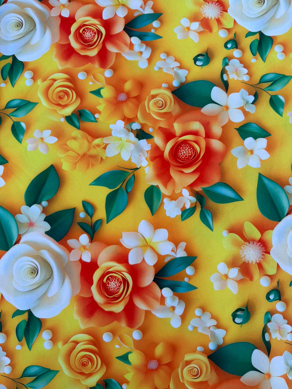 Seda Mango Estampado 3D Floral X Metro