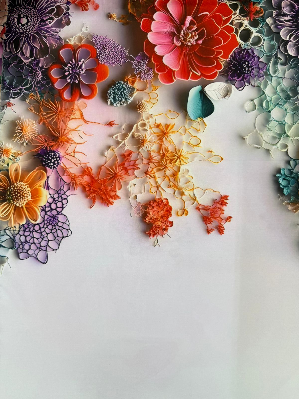 Seda Mango Estampado 3D Floral X Metro