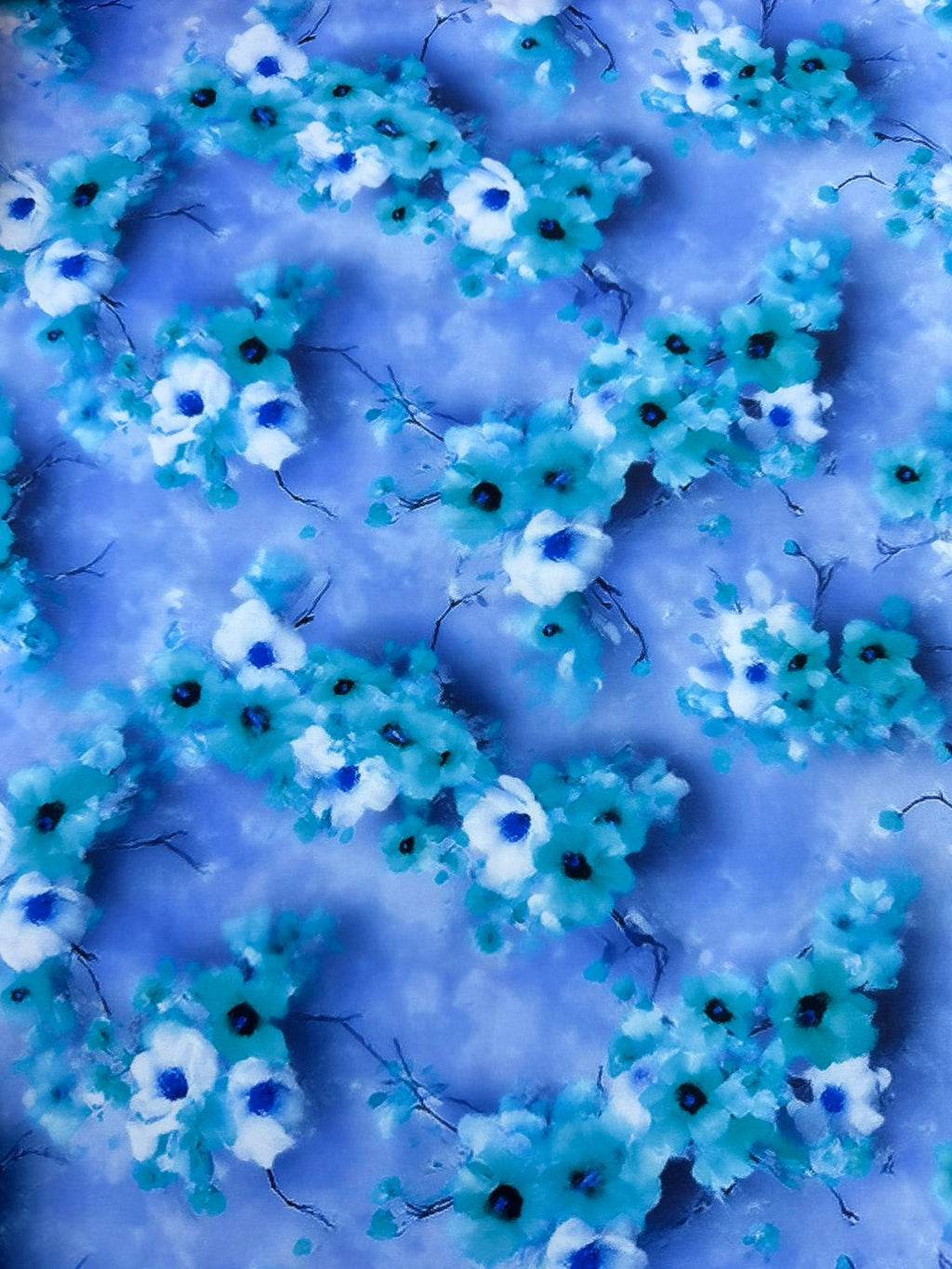 Seda Mango Estampado 3D Floral X Metro