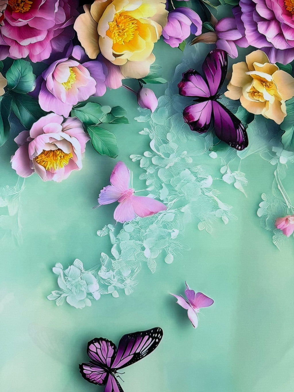 Seda Mango Estampado 3D Floral X Metro