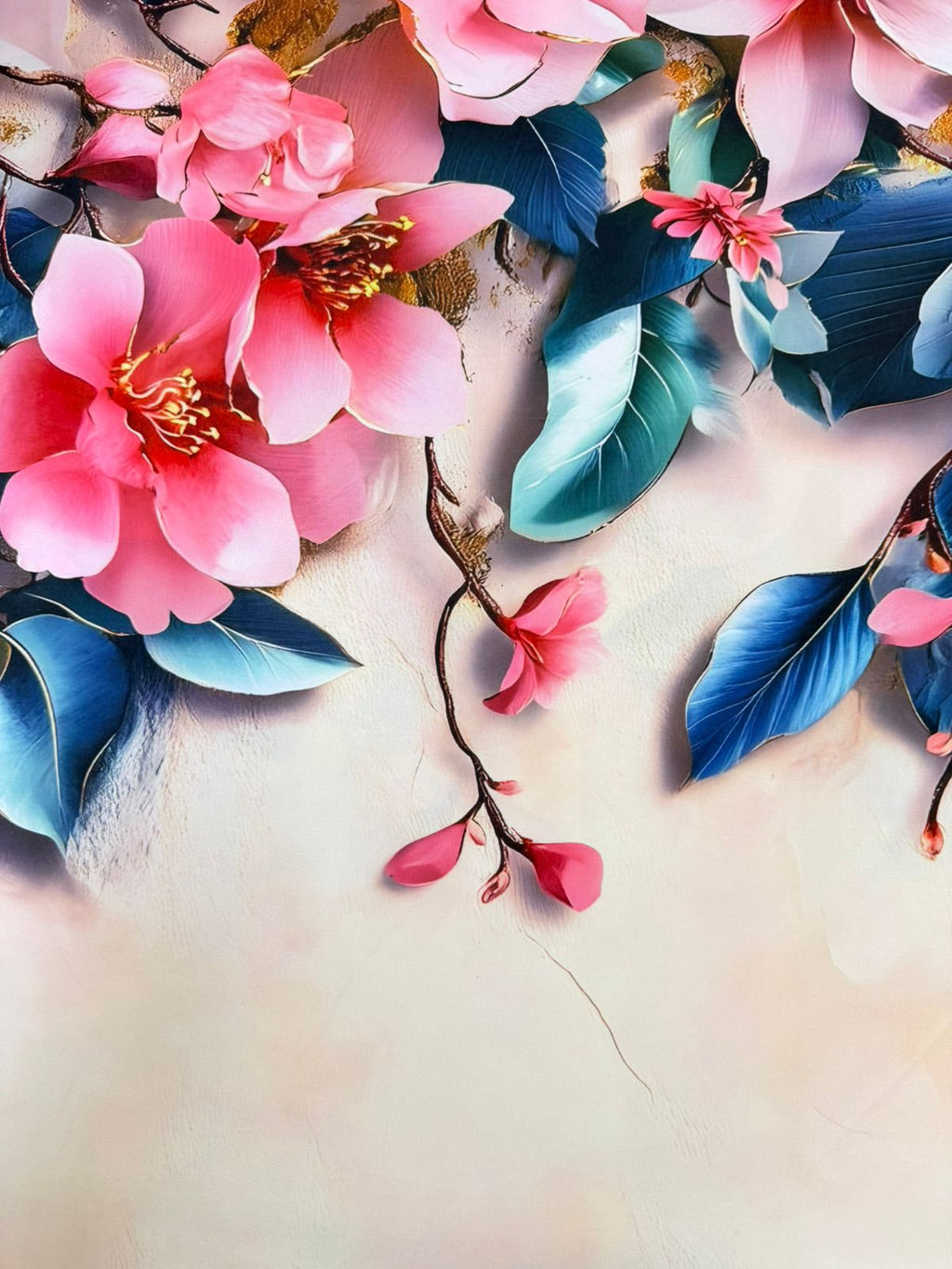 Seda Mango Estampado 3D Floral X Metro