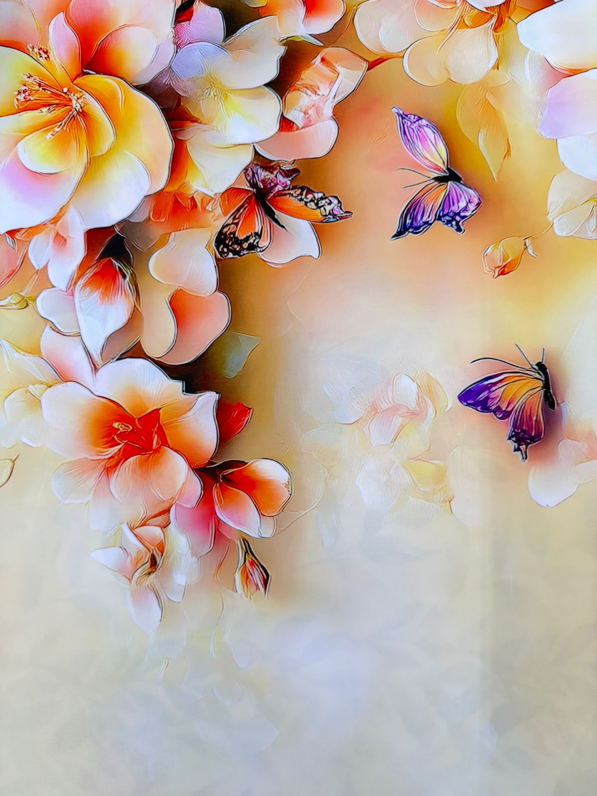 Seda Mango Estampado 3D Floral X Metro