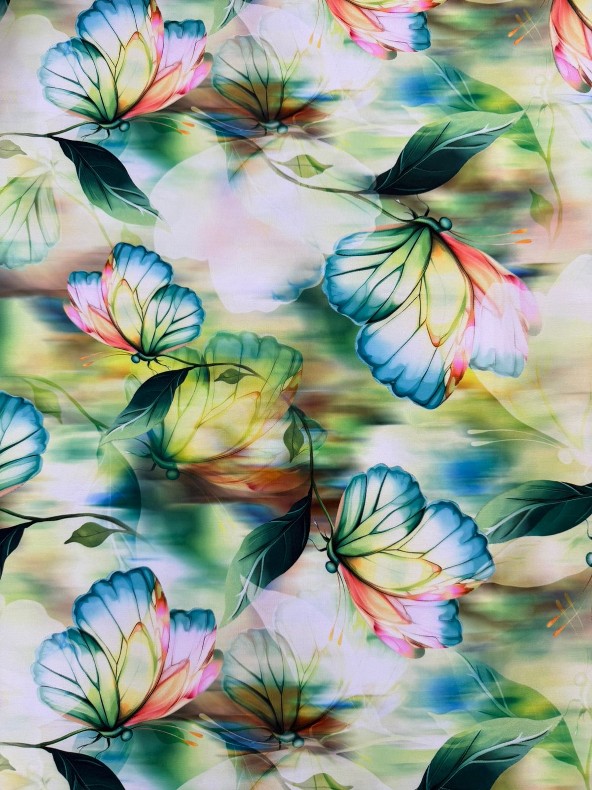 Seda Mango Estampado 3D Floral X Metro