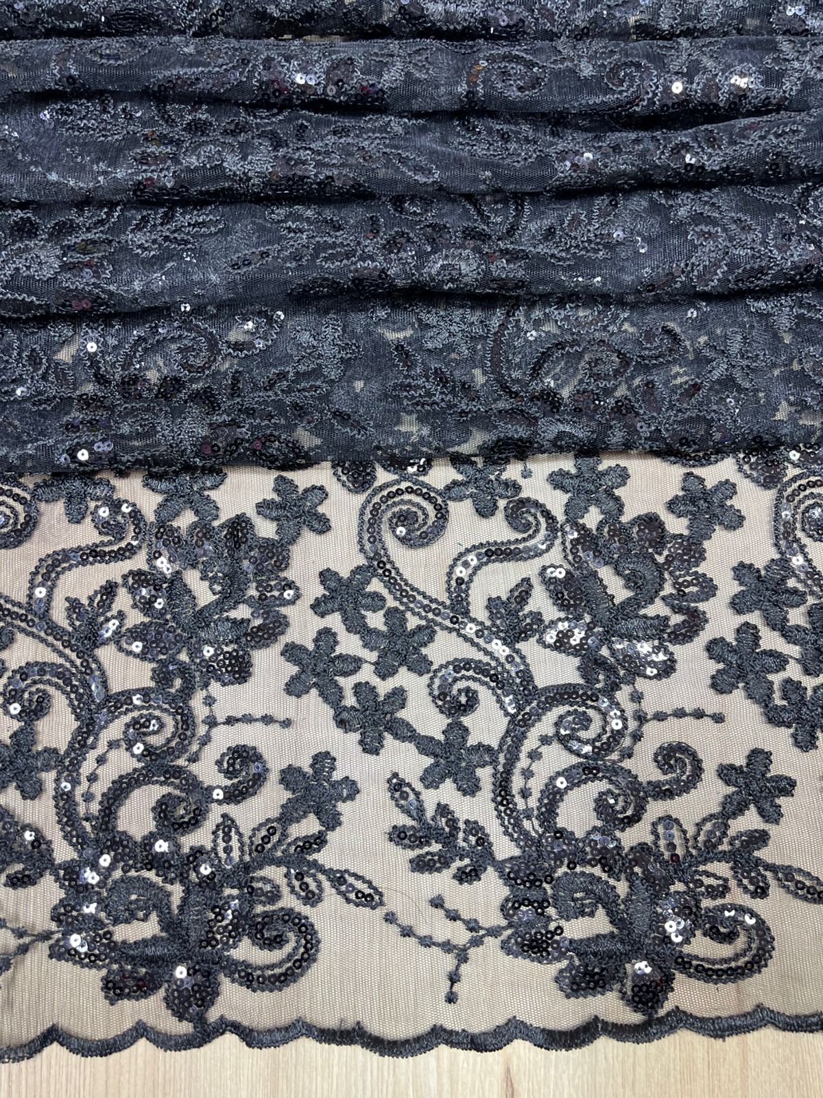 Tela Chantilly Lentejuela X Metro.