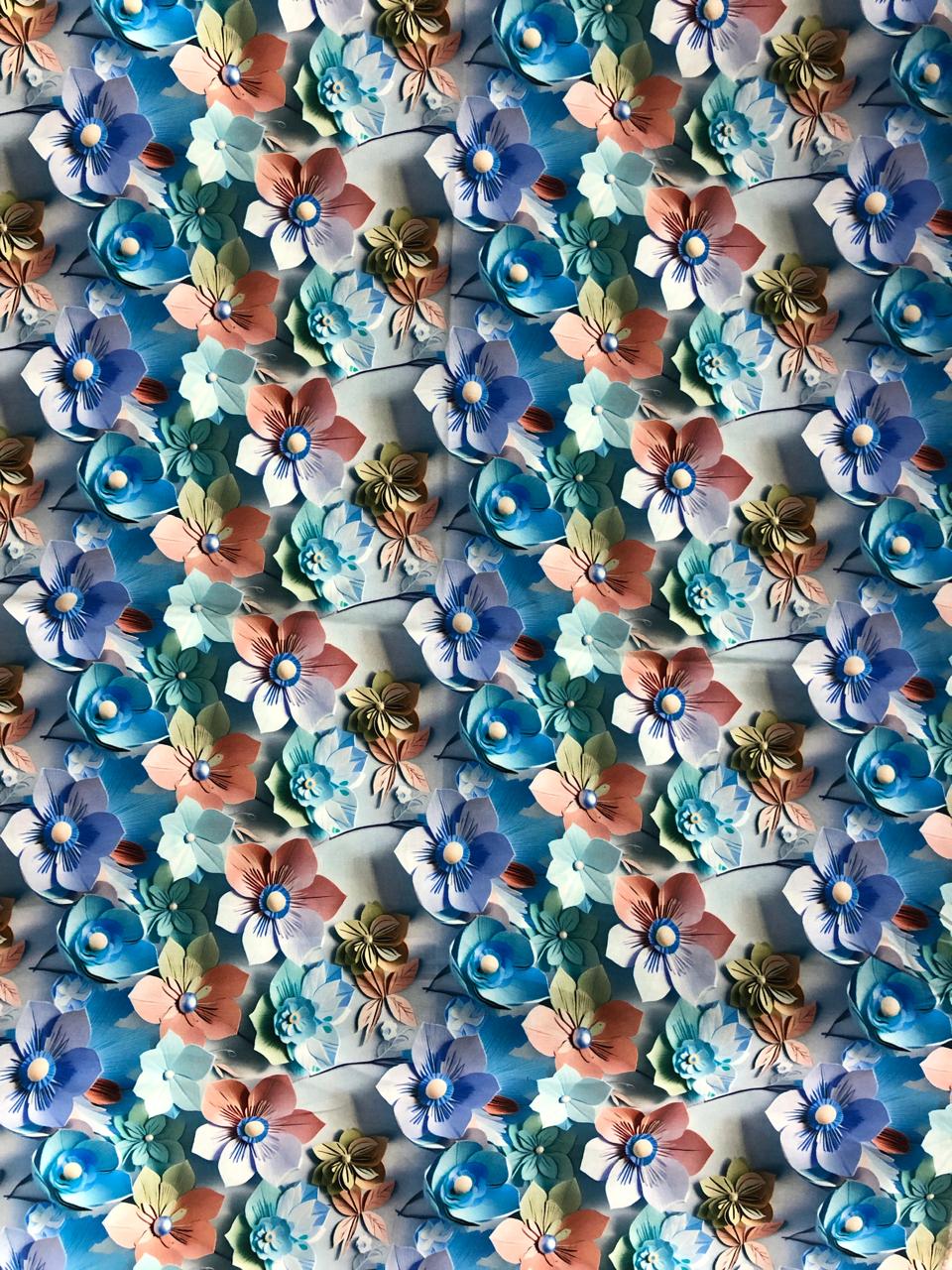 Tela Chalis 3D Diseño Flores X Metro.