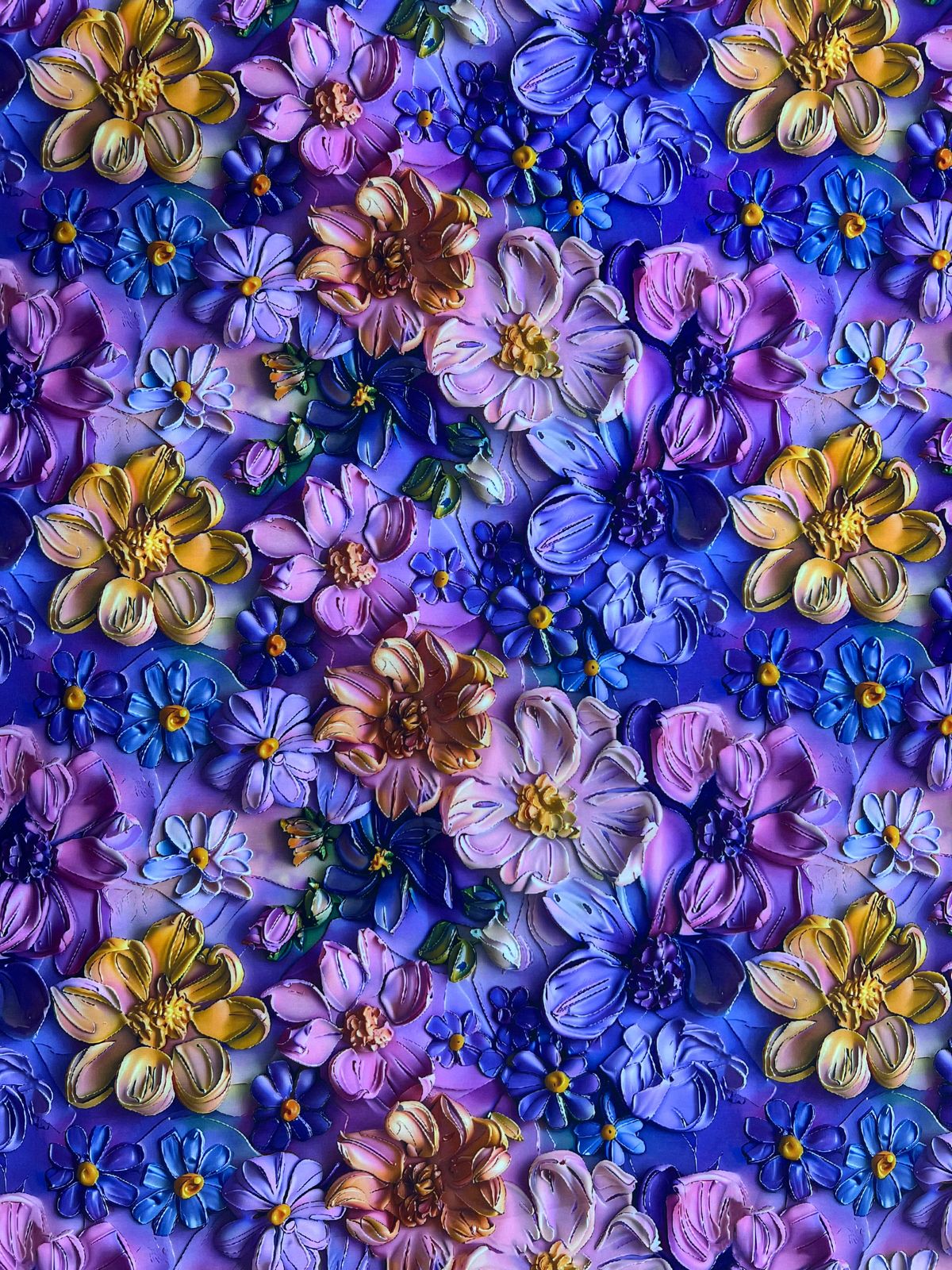 Tela Seda Mango 3D Diseño de Flores X Metro