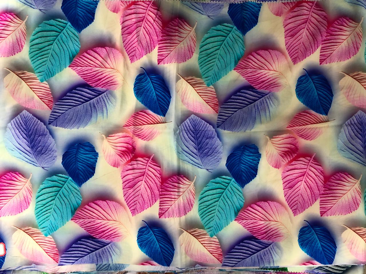 Tela Chalis 3D Diseño Plantas X Metro.