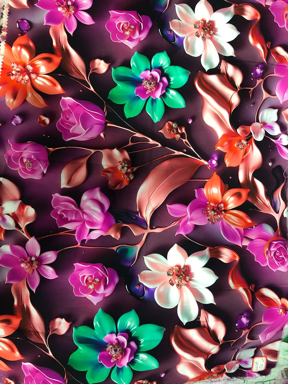 Tela Chalis Rayón Estampado Floral X Metro.