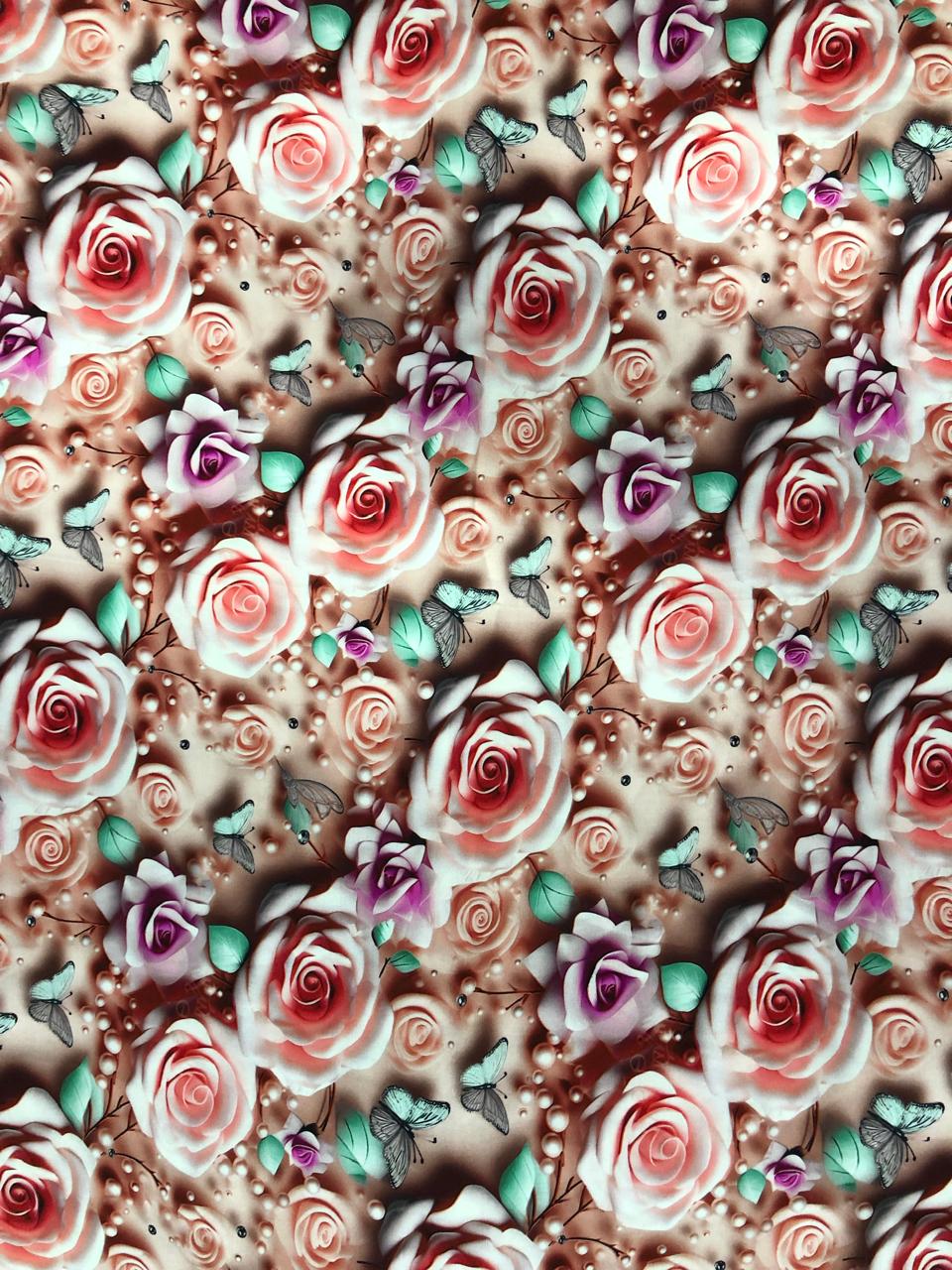 Tela Chalis Rayón Estampado Floral X Metro.