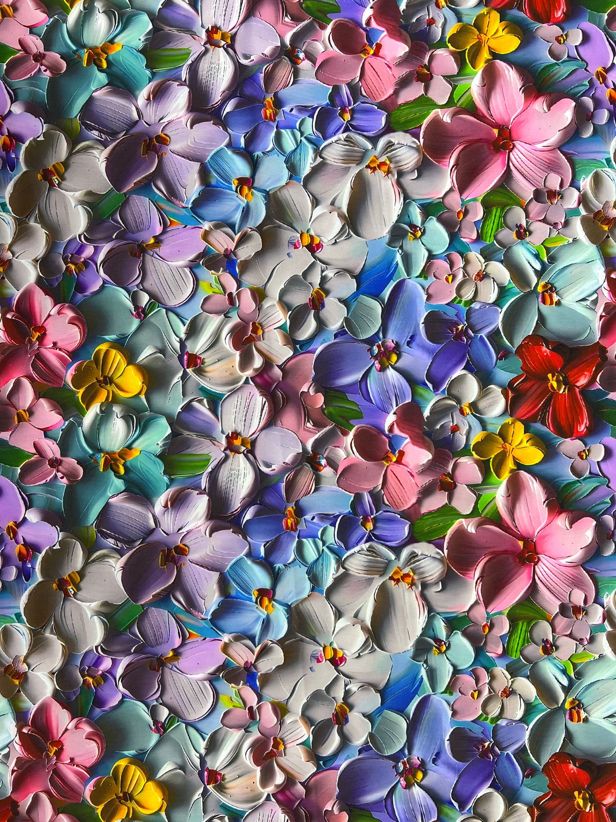 Tela Seda Mango 3D Diseño de Flores X Metro.