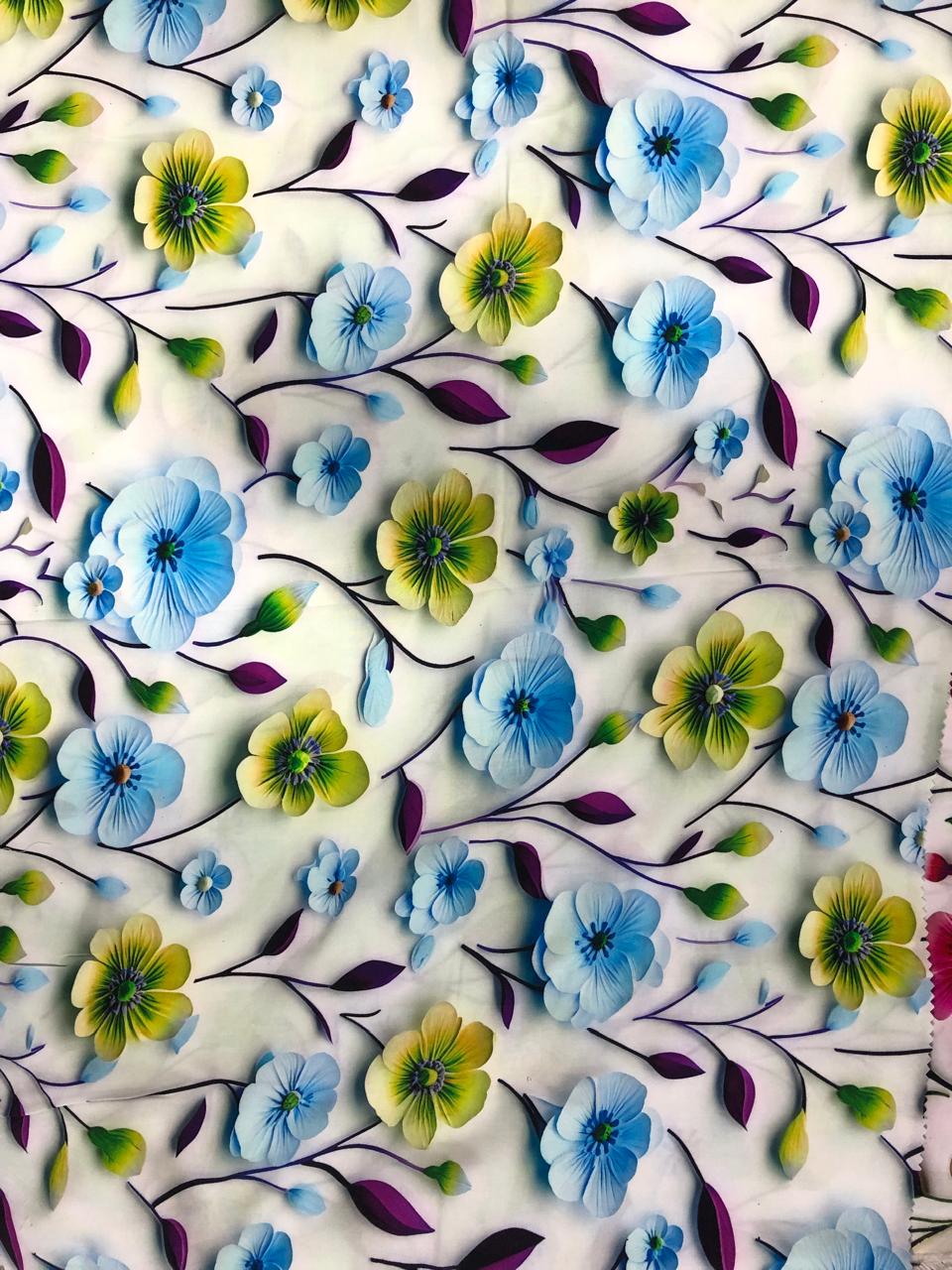 Tela Chalis Rayón Estampado floral X Metro.