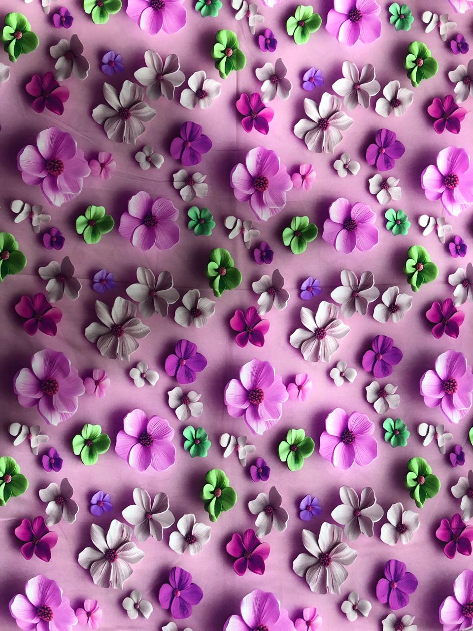 Tela Chalis 3D Diseño Flores X Metro.