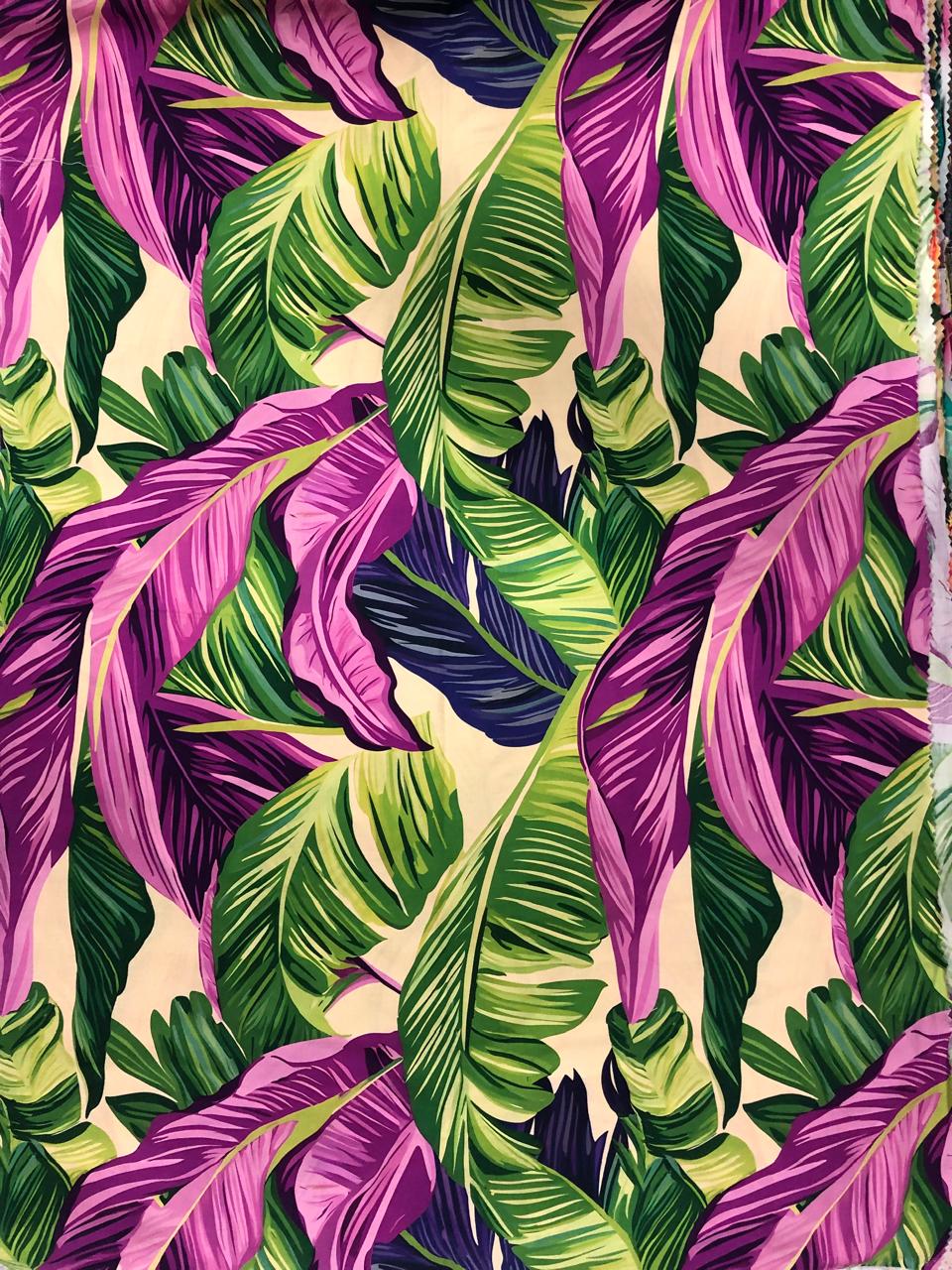 Tela Chalis Rayón Estampado Botánico X Metro.