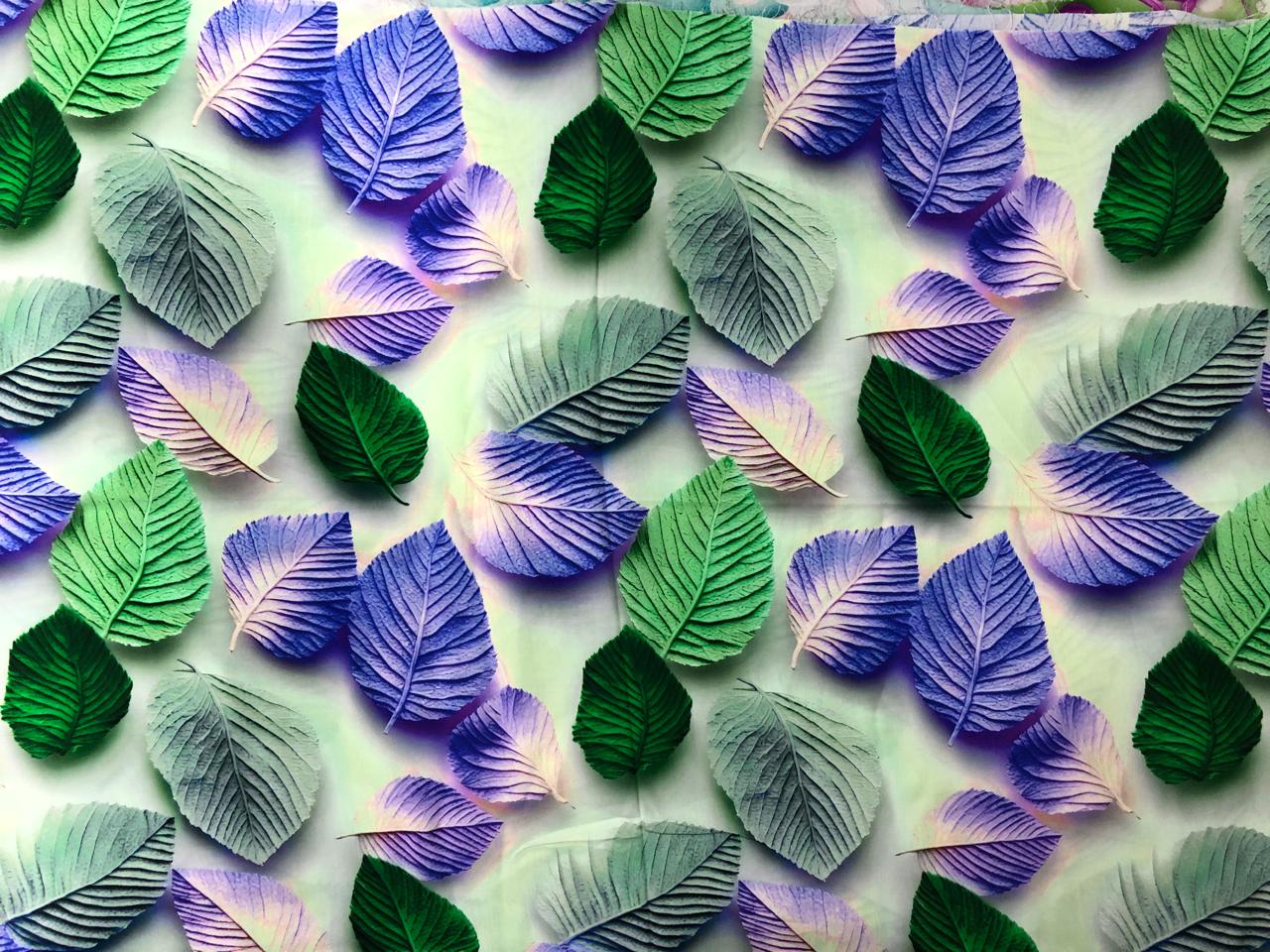 Tela Chalis 3D Diseño Plantas X Metro.