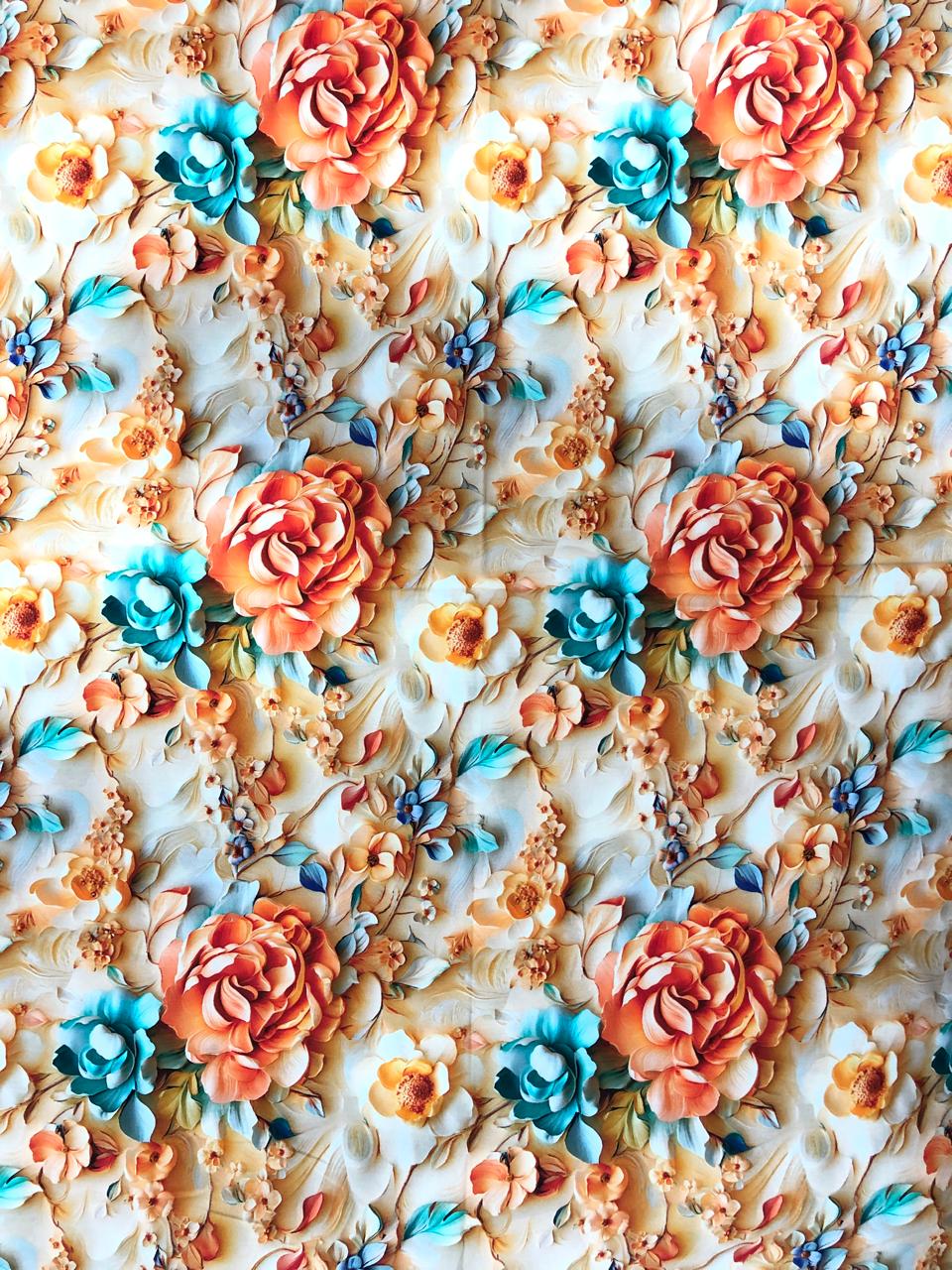 Tela Chalis Rayon Estampado Floral X Metro.