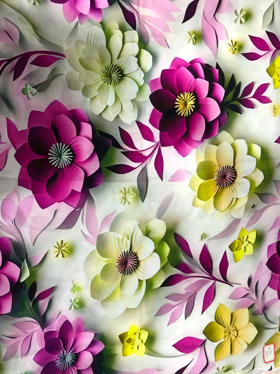 Tela Chalis Rayón Estampado Floral  X Metro.