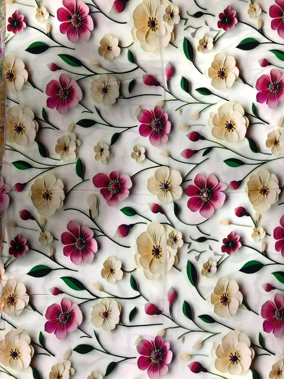 Tela Chalis Rayón Estampado floral X Metro.